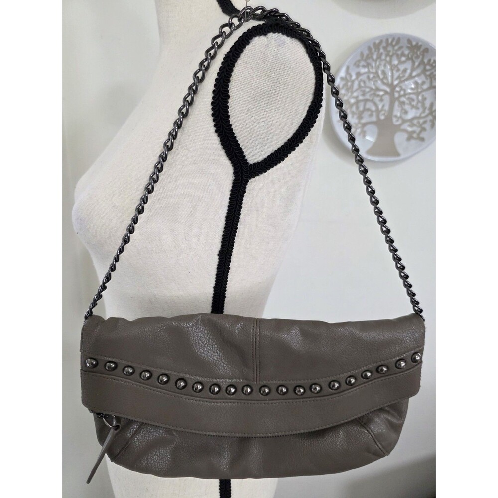 Rare BANANA REPUBLIC Studded Leather Clutch Purse CROSSBODY Chain Strap Bag VguC - Picture 3 of 14